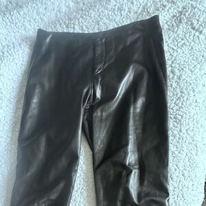 Banana Republic Shiny Black Leather Trousers